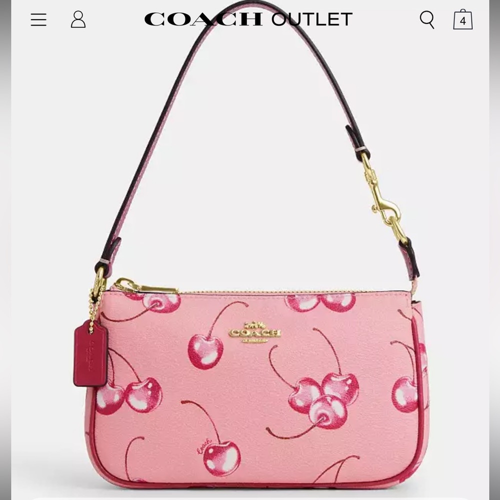 Coach Pink Cherry Print Shoulder Bag